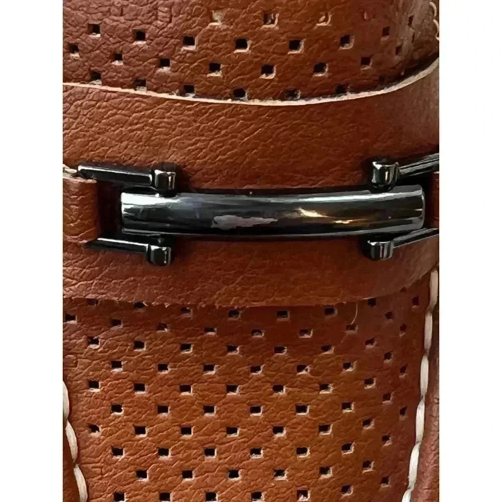Steve Harvey celebrate addition brown sliver slip round square loafers 9‎